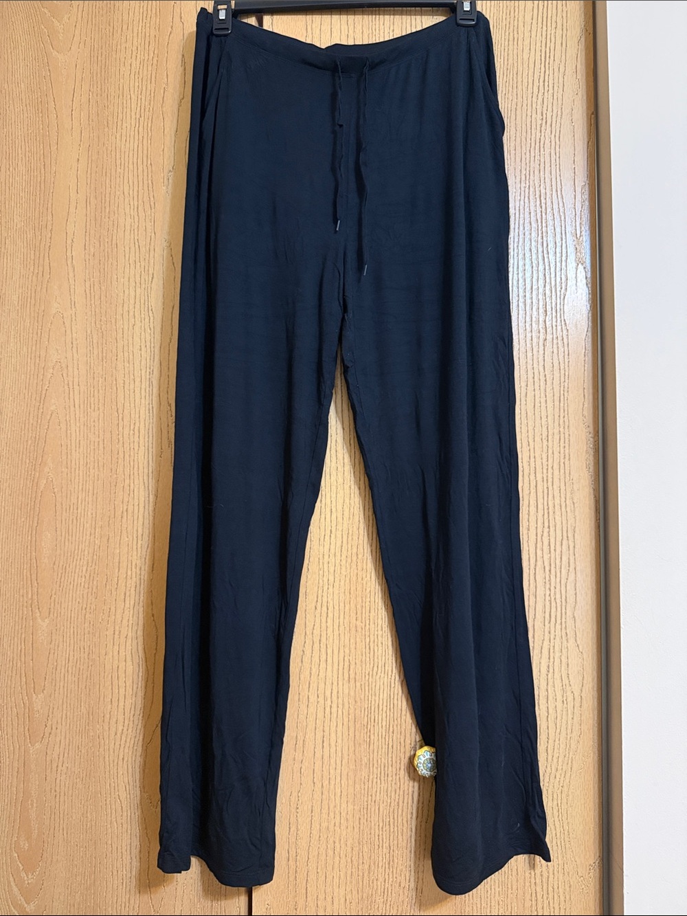 Cuddl Duds Black Wide-Leg Lounge Pants